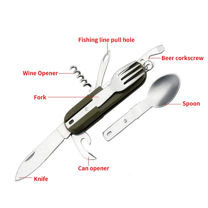 Camping Cutlery Stainless Steel  Folding Knife Fork Spoon