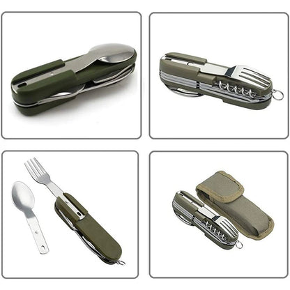 Camping Cutlery Stainless Steel  Folding Knife Fork Spoon