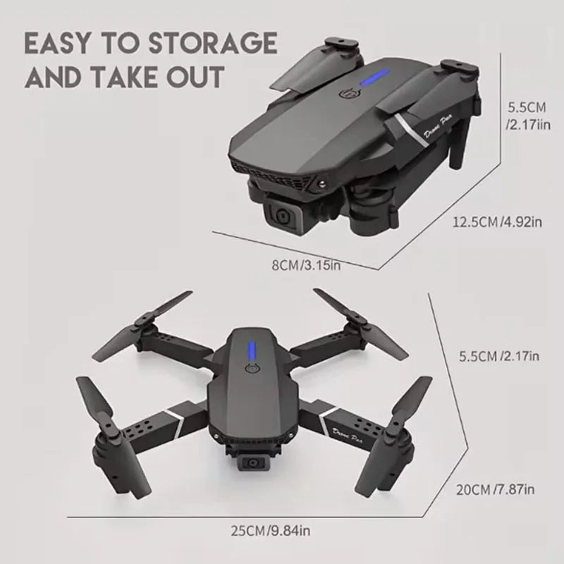 E88Pro RC Foldable Helicopter Drone With 1080P Wide Angle Dual HD Camera