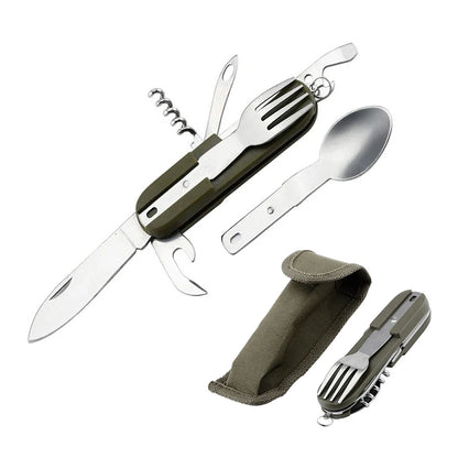 Camping Cutlery Stainless Steel  Folding Knife Fork Spoon