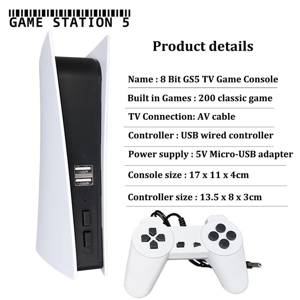 GS5 Game Console 8 Bit USB Wired Handheld Game Player