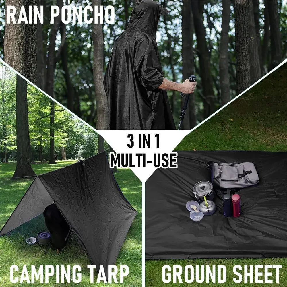 3 In 1 Outdoor Waterproof Rain Poncho