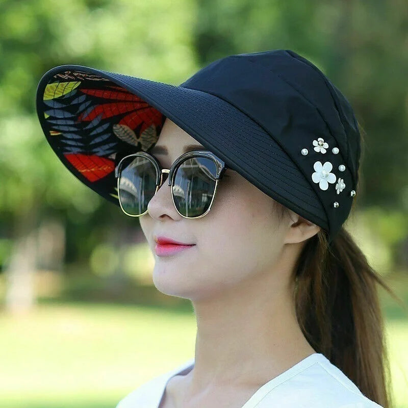 Womens Ladies Summer Beach Visor Caps