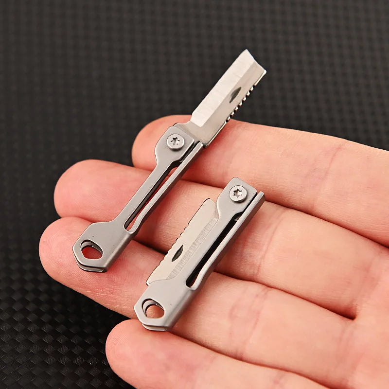 1Pc Stainless Steel Folding Knife Mini