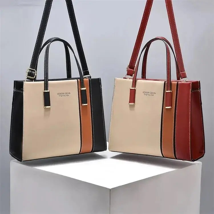 Adjustable Strap Patchwork Handbags