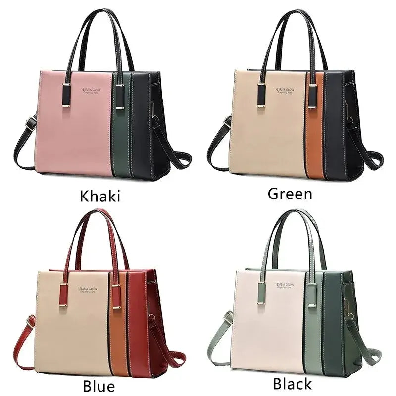 Adjustable Strap Patchwork Handbags