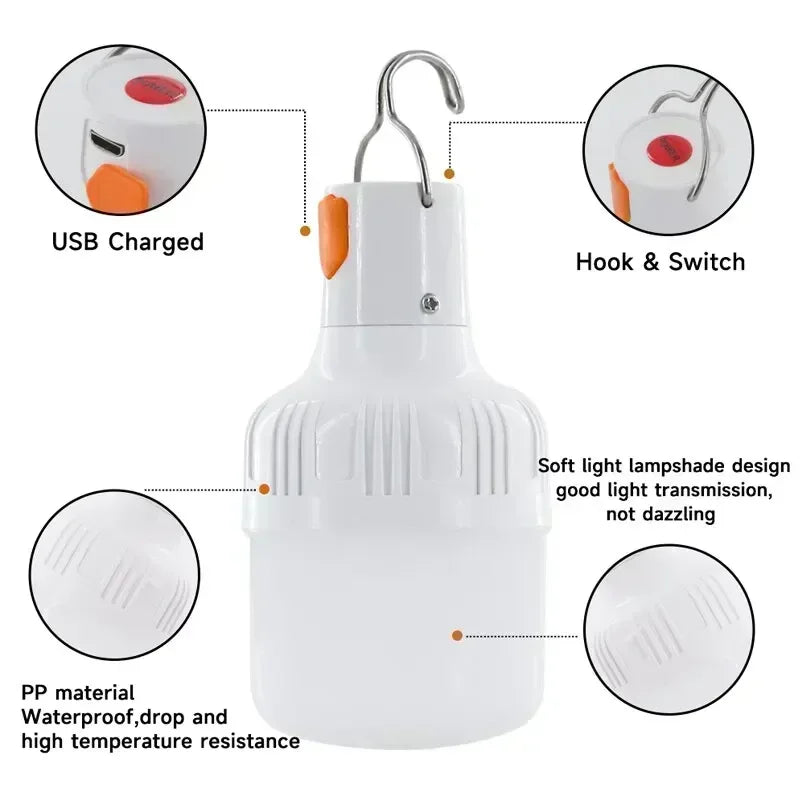 60W Outdoor Camping Supplies USB Rechargeable