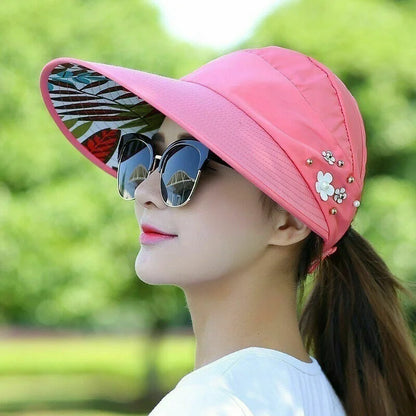 Womens Ladies Summer Beach Visor Caps