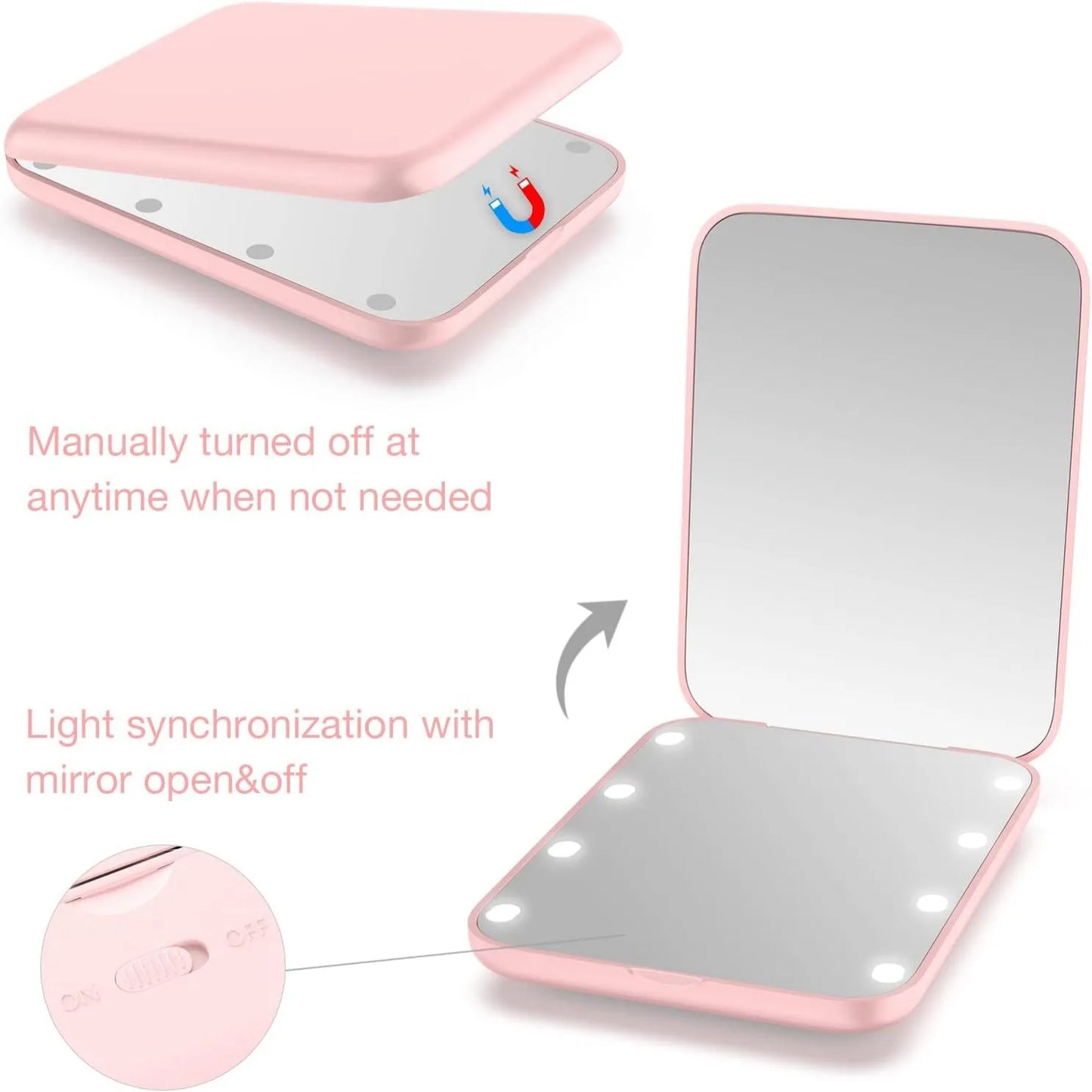 Compact Makeup Mirror with Light