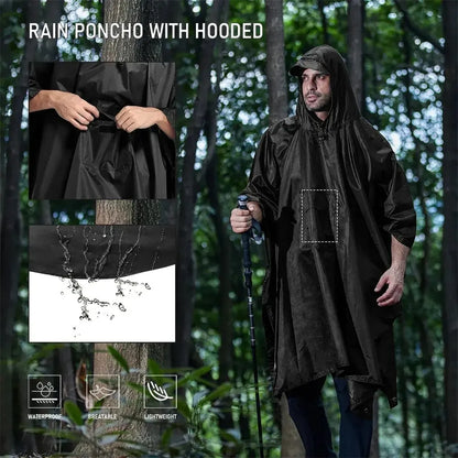 3 In 1 Outdoor Waterproof Rain Poncho