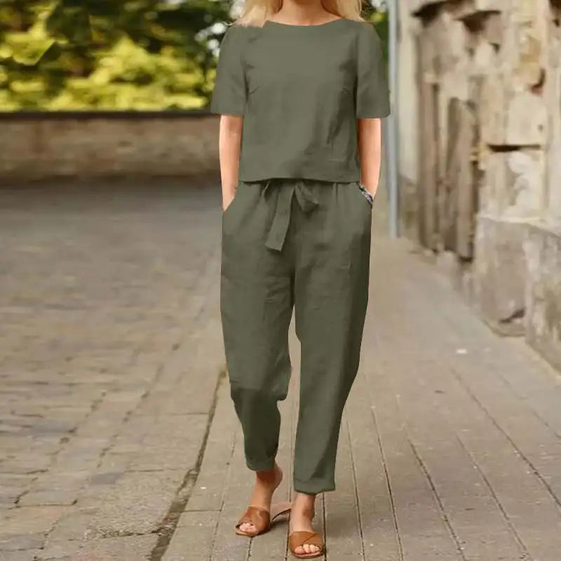 Fashion Women's Cotton Hemp Set