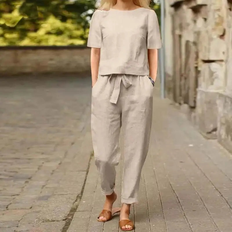 Fashion Women's Cotton Hemp Set