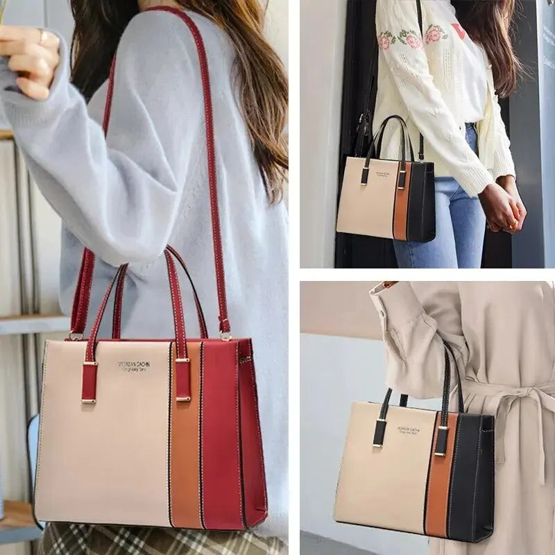 Adjustable Strap Patchwork Handbags