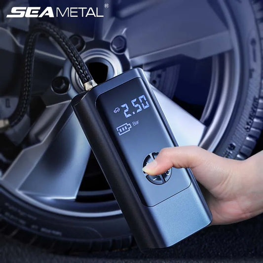 SEAMETAL 8000mAh Wireless Wired Portable Car Air Compressor