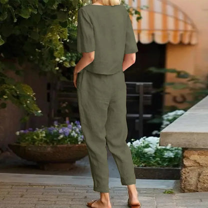 Fashion Women's Cotton Hemp Set