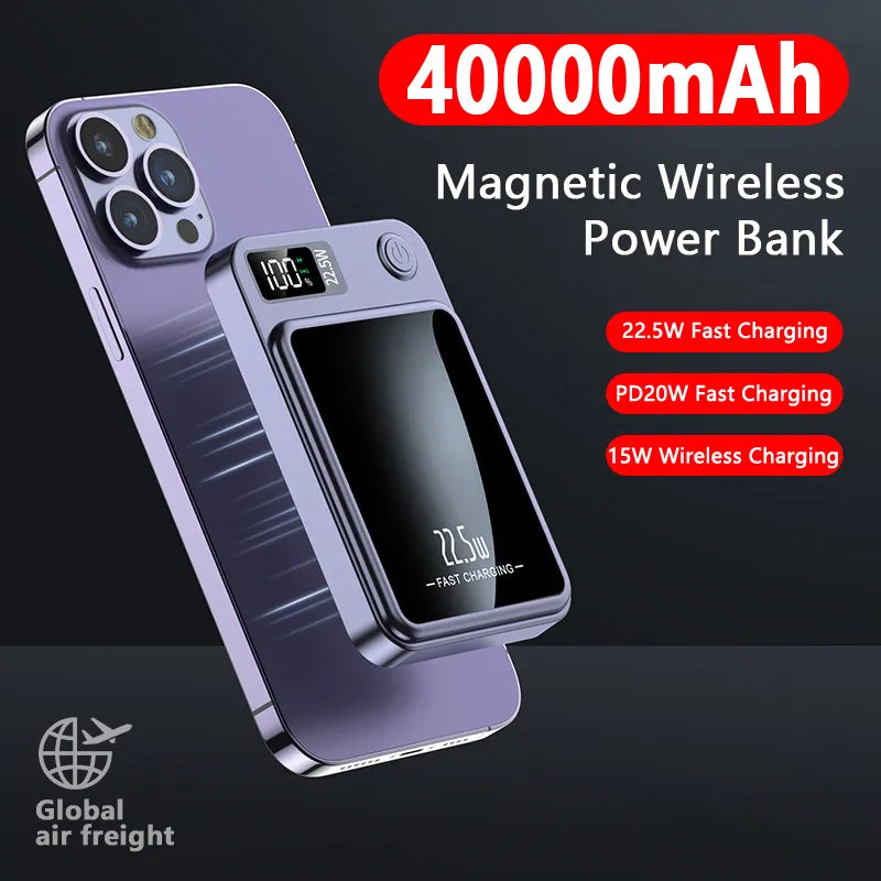 Magnetic Wireless External Battery Charger 30000mAh