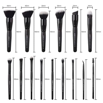 15 Pcs Luxury Black Makeup Professional Brush Set