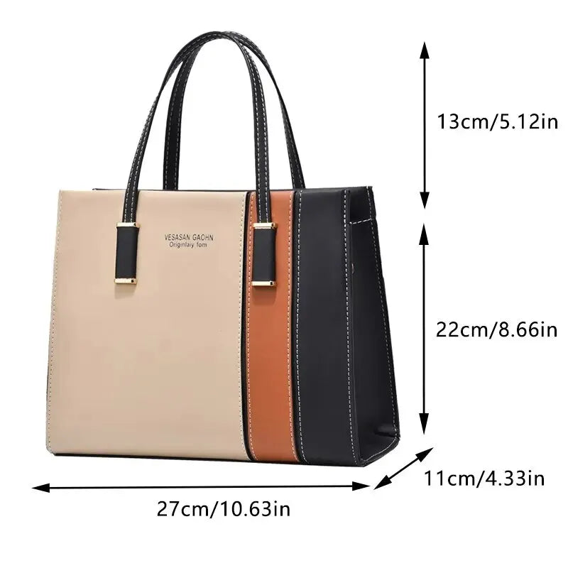 Adjustable Strap Patchwork Handbags