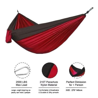 Single Person Portable Outdoor Camping Hammock With Nylon