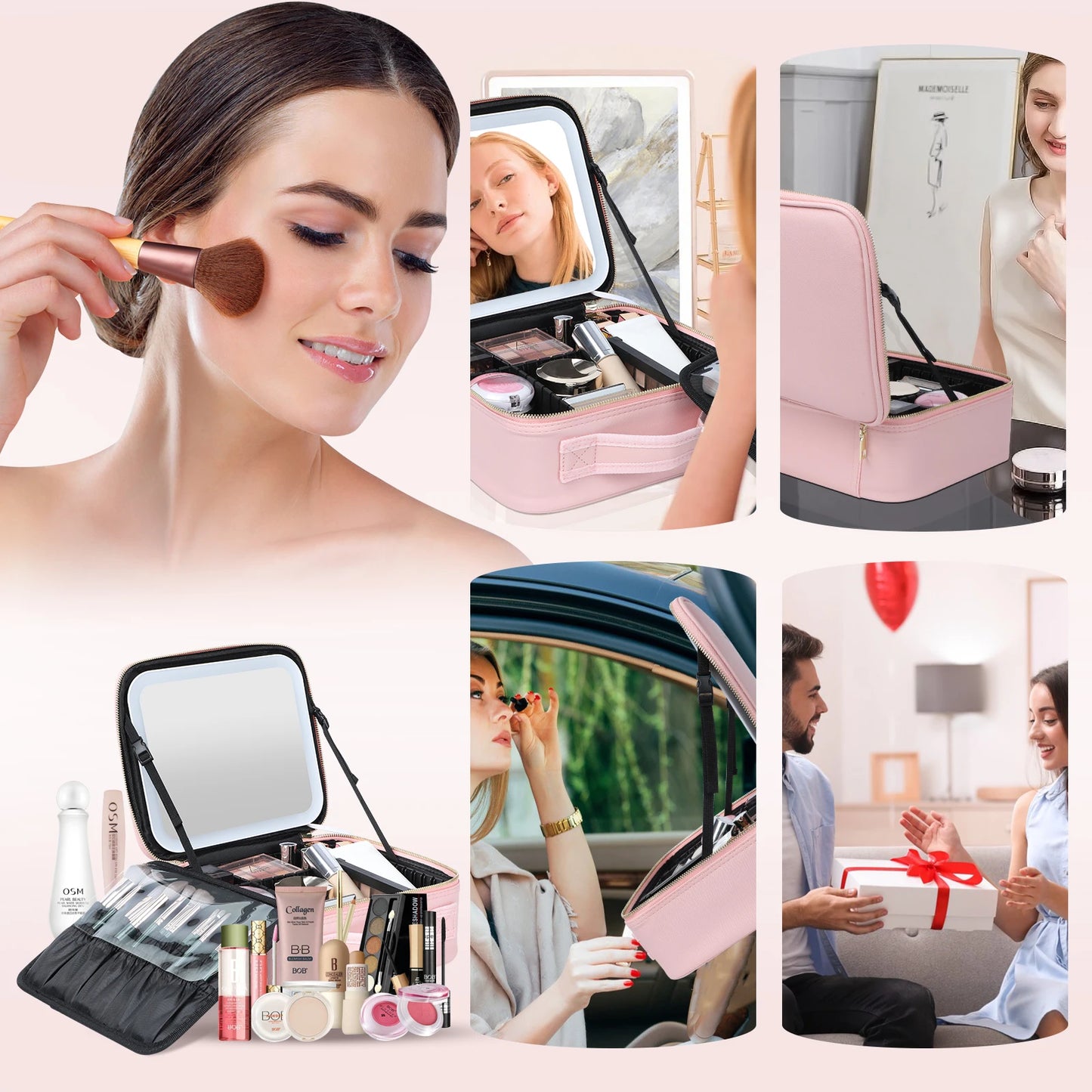 Makeup Train Case with Mirror