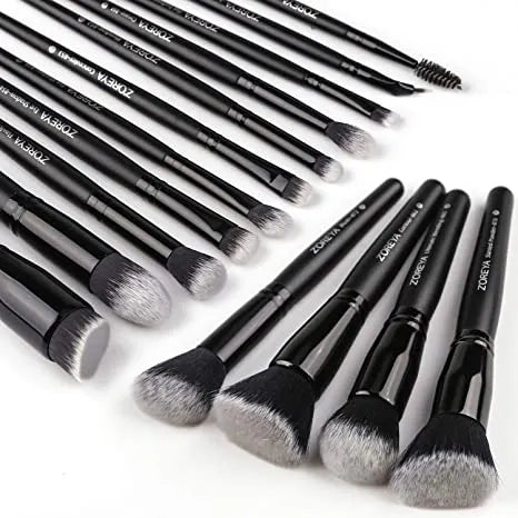 15 Pcs Luxury Black Makeup Professional Brush Set