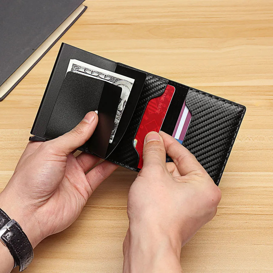 Carbon Fiber Slim Aluminum Card Holder